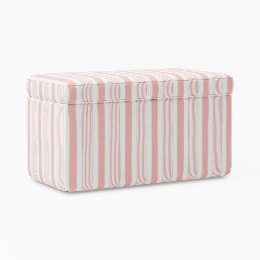 Hill House Home Clematis Scallop Blue Storage Bench (32") | Pottery Barn Teen