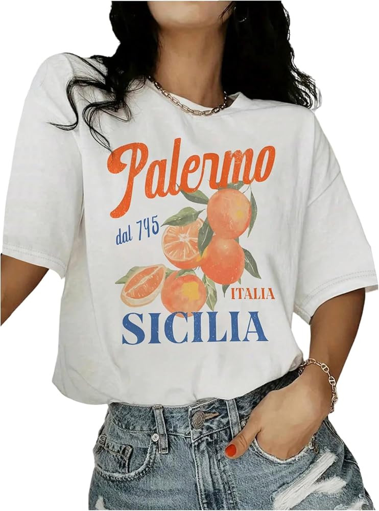 SOLY HUX Women's Graphic Tees Crewneck Short Sleeve Vintage T Shirt Y2k Aesthetic Summer Tops | Amazon (US)