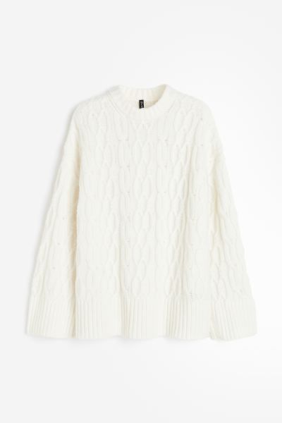 Cable-knit jumper - Light beige - Ladies | H&M GB | H&M (UK, MY, IN, SG, PH, TW, HK)