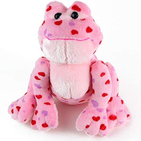Big Mo's Toys Love Frog - Plush Valentine's Day Pink and Red Heart Printed Small Stuffed Frogs Anima | Amazon (US)