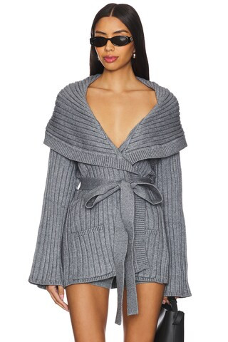 GUIZIO Tullia Slouchy Cardigan in Heather Grey from Revolve.com | Revolve Clothing (Global)