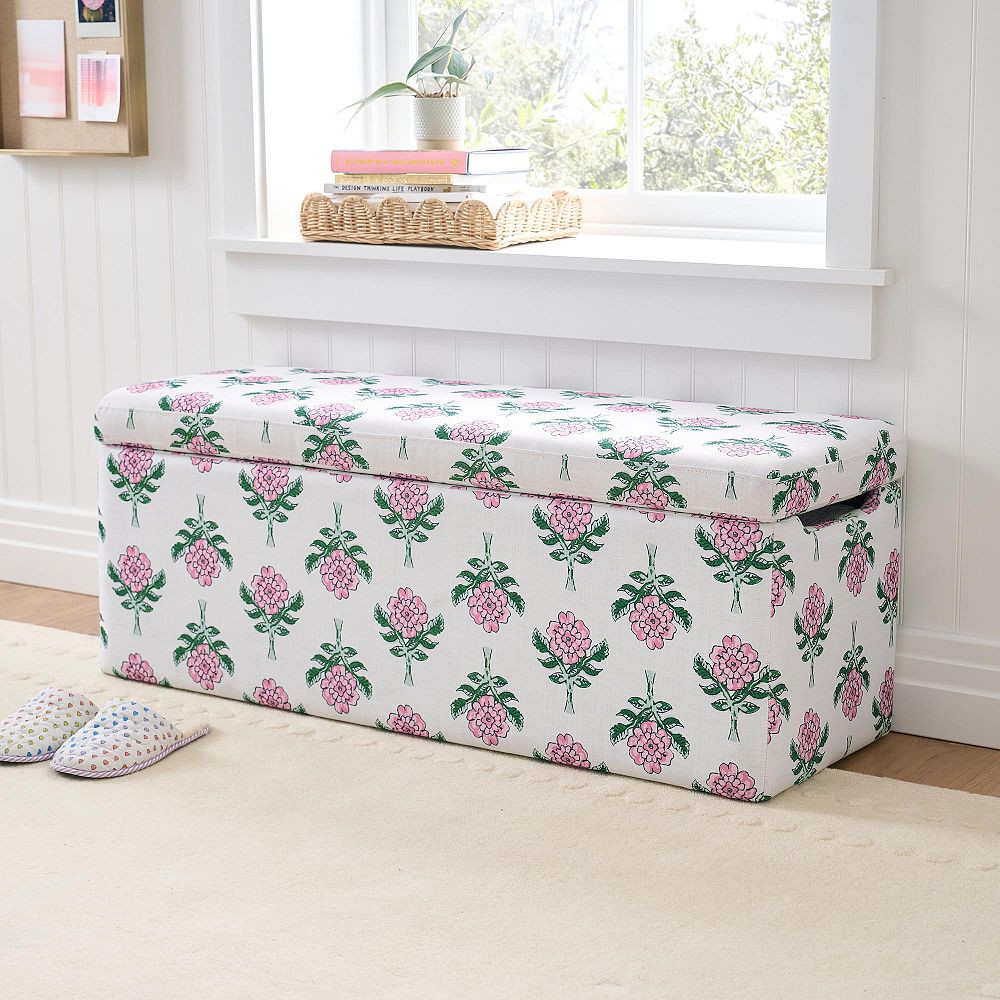 Roller Rabbit Rosebud Storage Bench (42.5") | Pottery Barn Teen