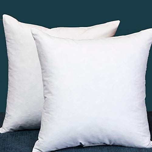 StarryBedding Down and Feather Square 18x18 Inch Throw Pillow Insert, Set of 2, 100% Cotton | Amazon (US)