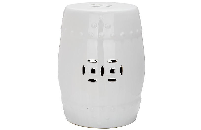 Naimh Garden Stool, White | One Kings Lane