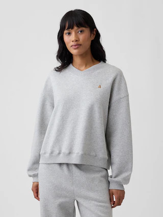 Oversized Brannan Bear Wedge V-Neck Sweatshirt | Gap Factory