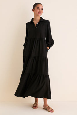 Black Crepe Mabel Maxi Dress | Tuckernuck (US)