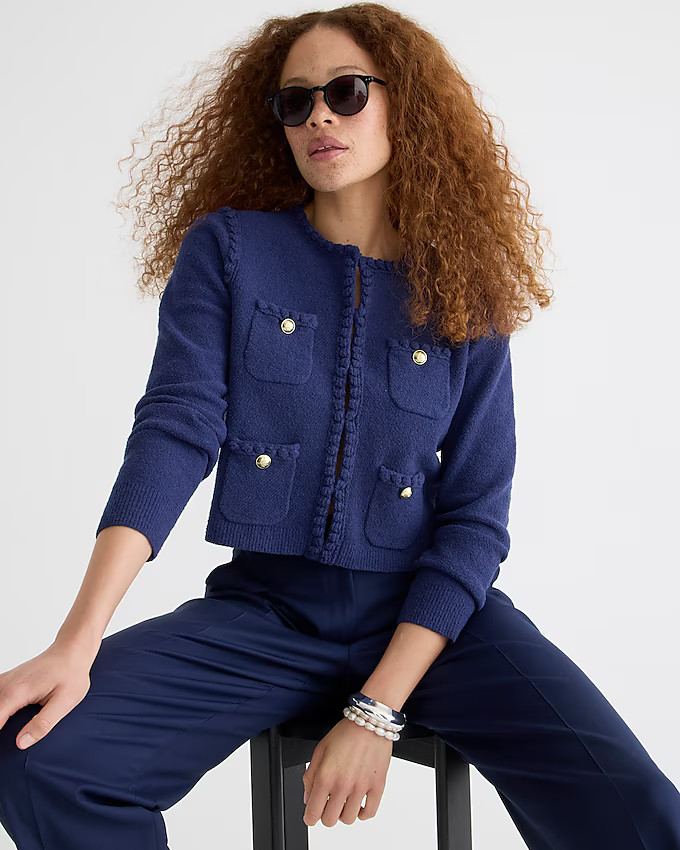 Odette sweater lady jacket in cotton-blend bouclé | J. Crew US
