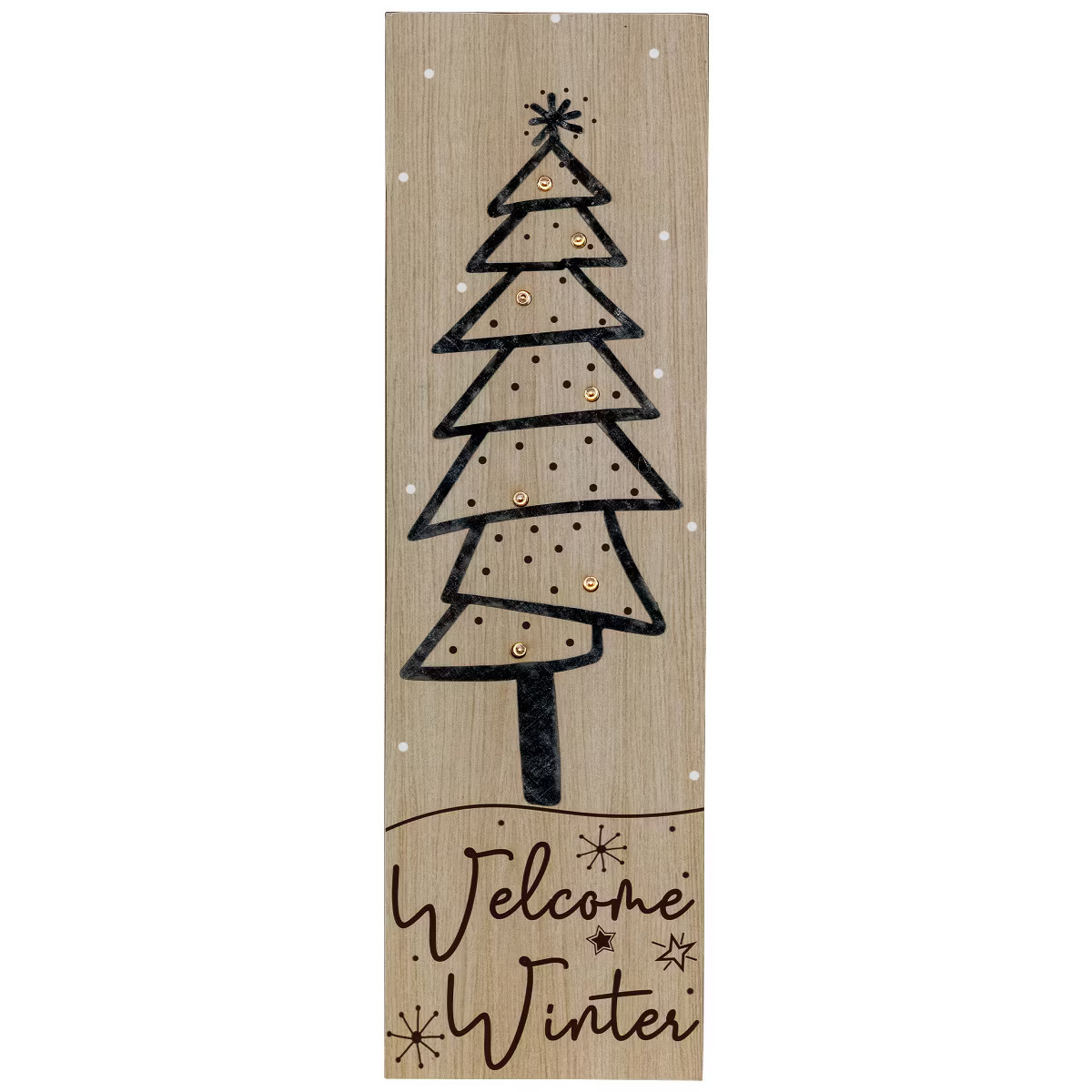 Northlight Rectangular "Welcome Winter" Christmas Tree Wooden Wall Sign - 15.75" | Target