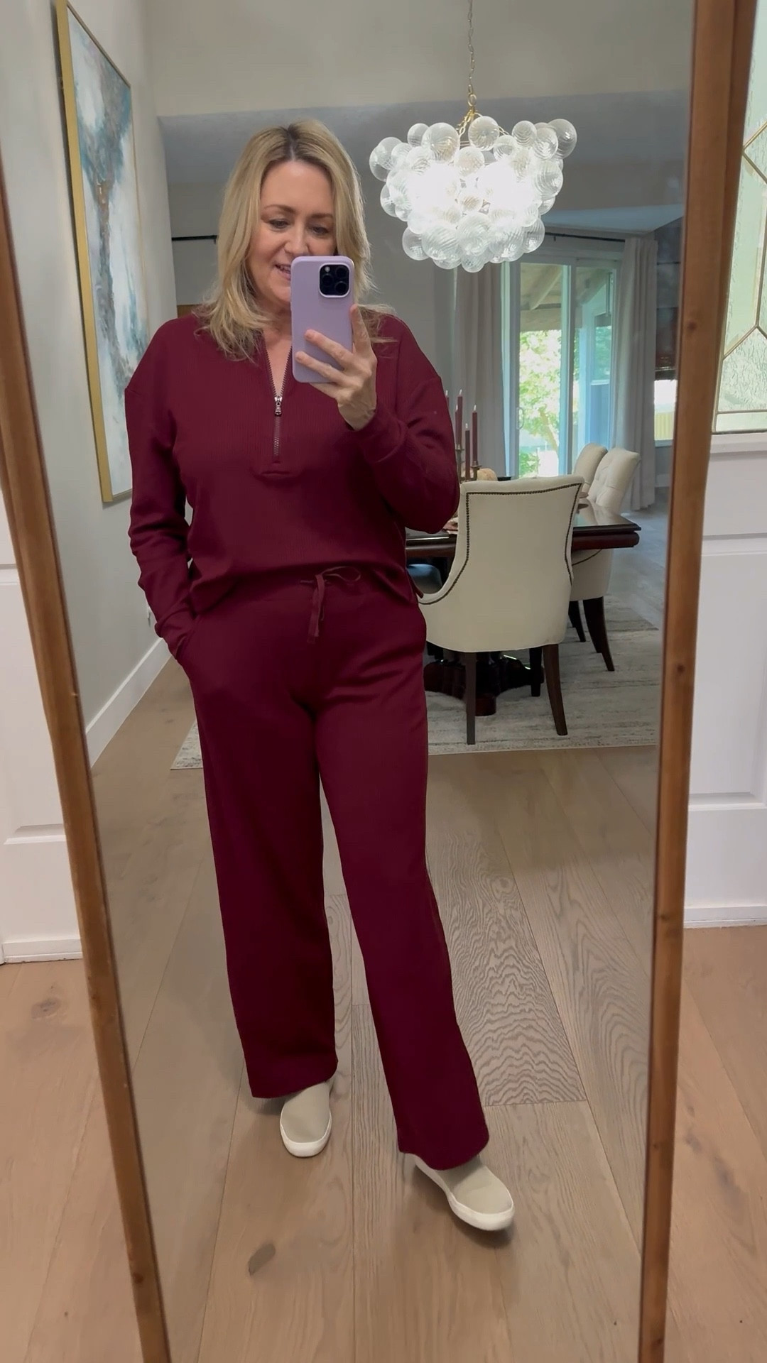 So many cute and cozy sets like this waffle knit one in burgundy.  Perfect for winter days. 

#LTKOver40 #LTKMidsize #LTKootd