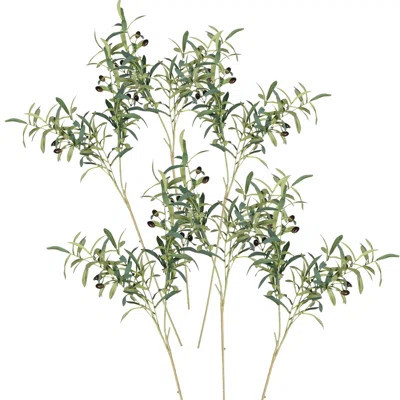 Olive Leaf Branches - Set of 6 - Green | Wayfair North America