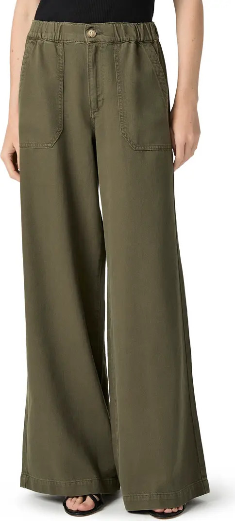 Rumi High Waist Cotton Blend Wide Leg Pants | Nordstrom