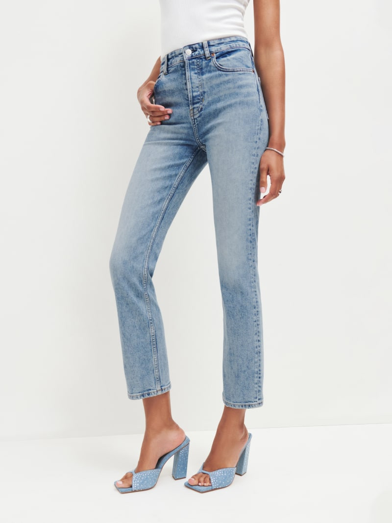 Cynthia Stretch High Rise Straight Jeans | Reformation (Global)