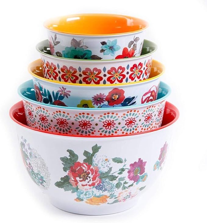 The Pioneer Woman Country Garden Nesting Mixing Bowl Set, 10-Piece, Multiple Patterns | Amazon (US)