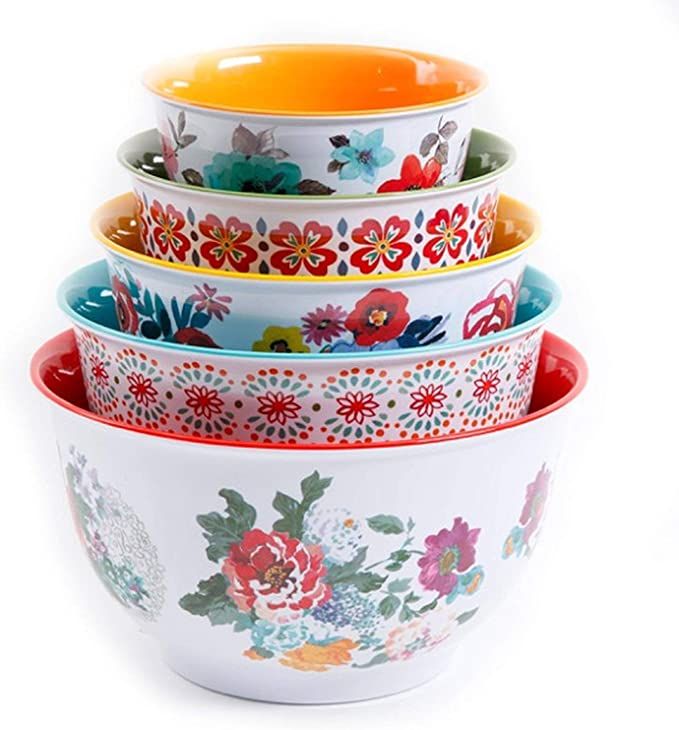 The Pioneer Woman Country Garden Nesting Mixing Bowl Set, 10-Piece, Multiple Patterns | Amazon (US)