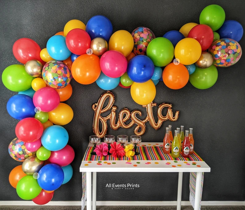 Fiesta Balloon Garland DIY Kit (5 Ft - 25 Ft), Includes EVERYTHING that you will need for assembl... | Etsy (US)