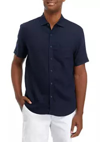 Magaschoni Men's Short Sleeve Linen Woven Shirt | Belk