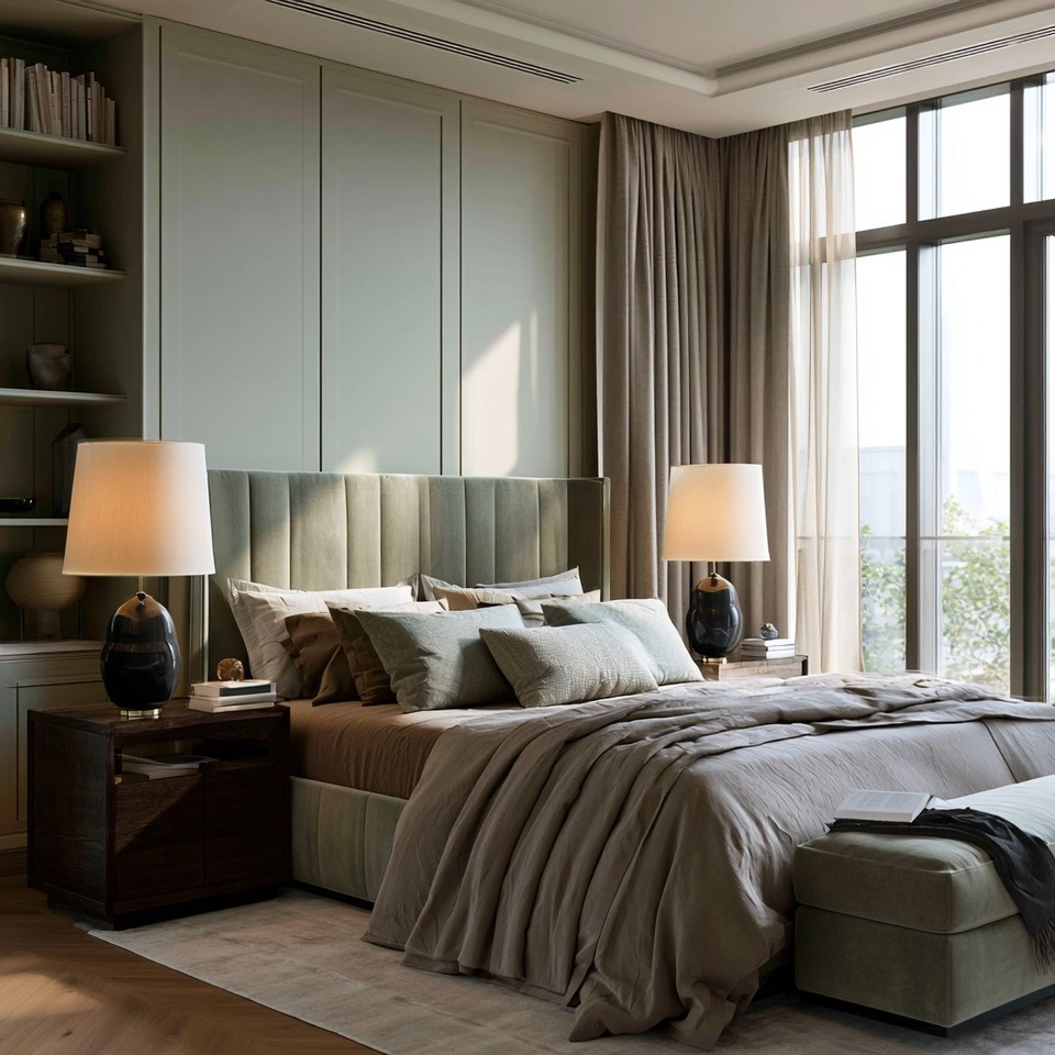 Cozy, elegant, and comfortable.
That is the feeling this bedroom creates instantly.

And the magic comes from just a few intentional pieces working together beautifully.

That gorgeous sage green velvet bed adds softness, warmth, and quiet luxury while creating the perfect calming atmosphere modern bedrooms are moving toward. Velvet instantly makes a room feel richer, more layered, and more inviting without feeling overwhelming.

But the real statement in this room?
The oversized black base ivory shade table lamps.

Just imagine this bedroom without them.
The room would still look beautiful, but it would not feel complete.

Large bedside lamps ground the entire bed visually and create that designer-style symmetry elegant bedrooms are known for. During the day, they act as sculptural decor pieces. At night, they create the warm layered lighting that makes bedrooms feel relaxing and luxurious.

And the key is scale.
Gone are the days of tiny practical bedside lamps hidden in the corner. Modern bedrooms are embracing oversized lamp bases and large shades because they instantly elevate the entire room.

Then pair everything with warm wooden bedside tables to ground the softness of velvet and lighting with natural texture and warmth.

Whether you are simply upgrading your bedside lamps or ready for a full bedroom refresh with a sage green velvet bed, this combination creates a peaceful and elevated bedroom that feels timeless.

In this edit, we included elegant velvet beds, oversized table lamps, and beautiful wooden bedside tables to help you recreate this cozy luxury bedroom look at home.

#BedroomDecor #CozyBedroom #HomeDecor
 

 #LTKHome