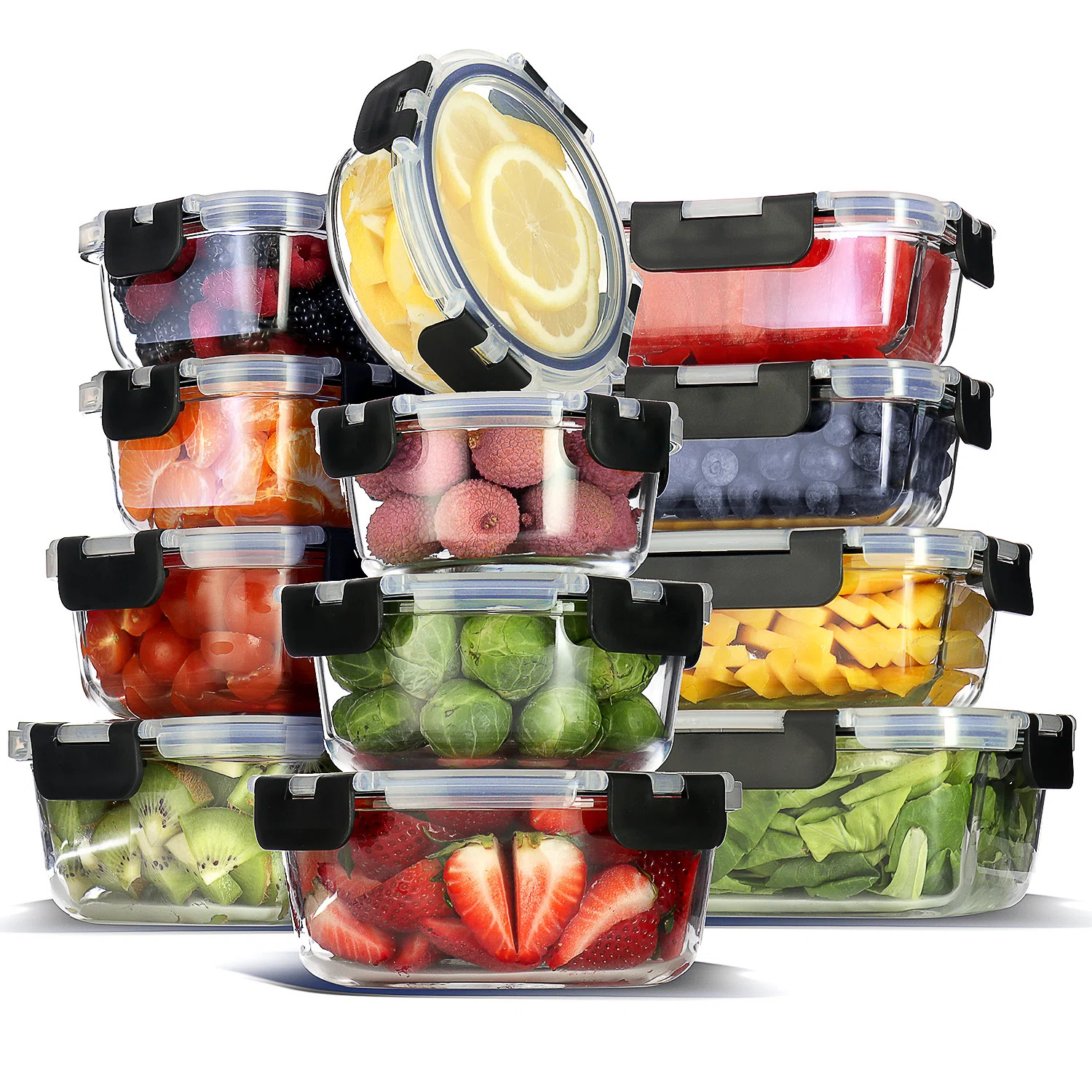 Ivy Bronx Glass Food Storage Containers with Lids | Wayfair North America