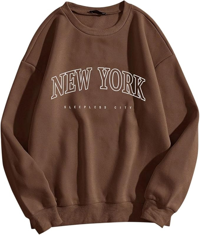 California Sweatshirts For Teen Girls Round Neck Letter Graphic Oversize Pullover Comfy Casual Pu... | Amazon (US)