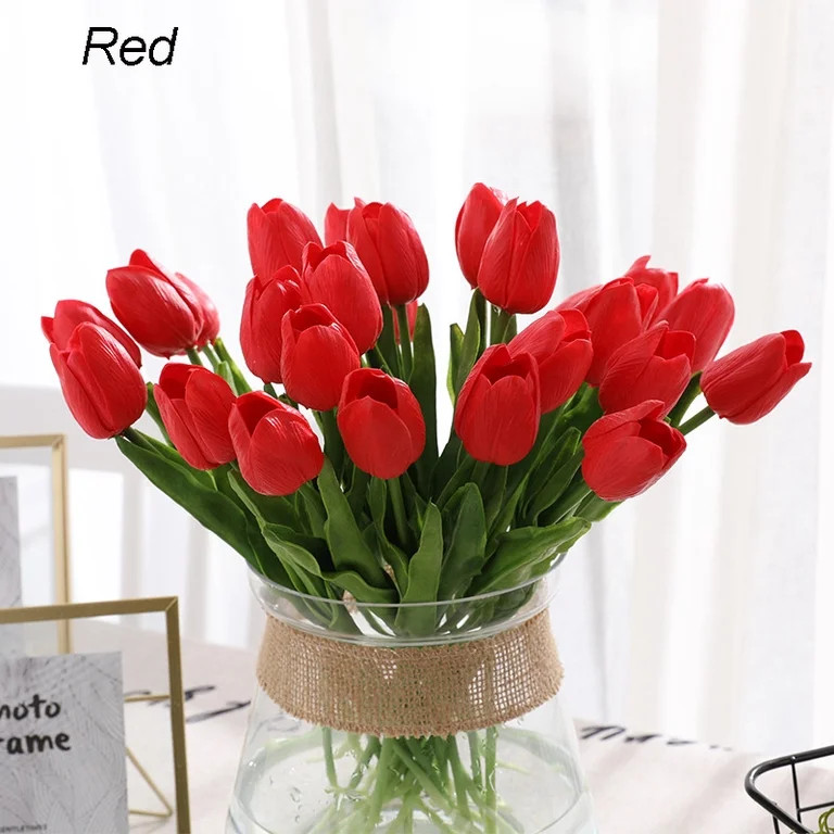 Artificial Tulips Real Touch Fake Flowers Artificial Tulips Flowers Arrangement Bouquet for Home ... | Walmart (US)