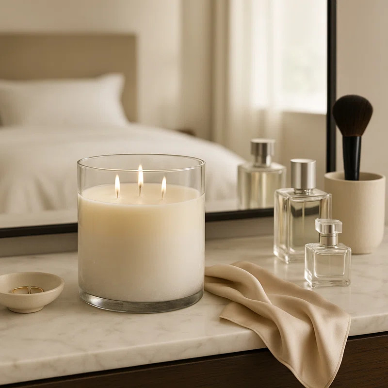 Indoor Candle Glass Wax Modern Decorative Accent Candle With Sleek Minimalist Design For Stylish ... | Wayfair North America
