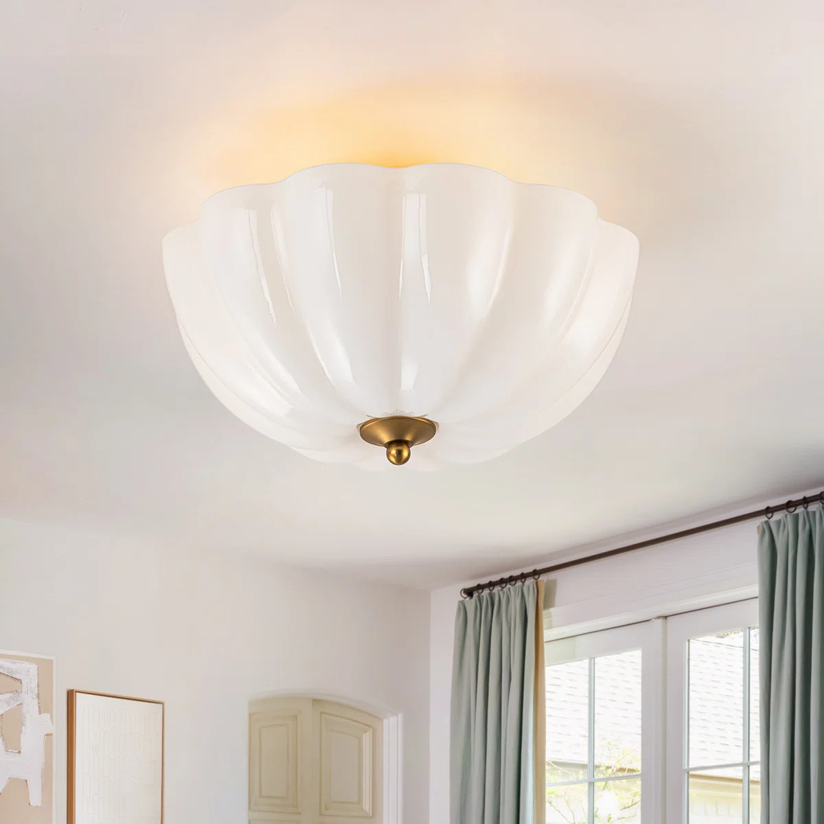3-light Glass Semi Flush Mount | Wayfair North America