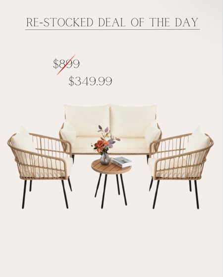 Deal of the day! Such a low price for this set

Wayfair patio furniture 

#LTKHome #LTKSaleAlert