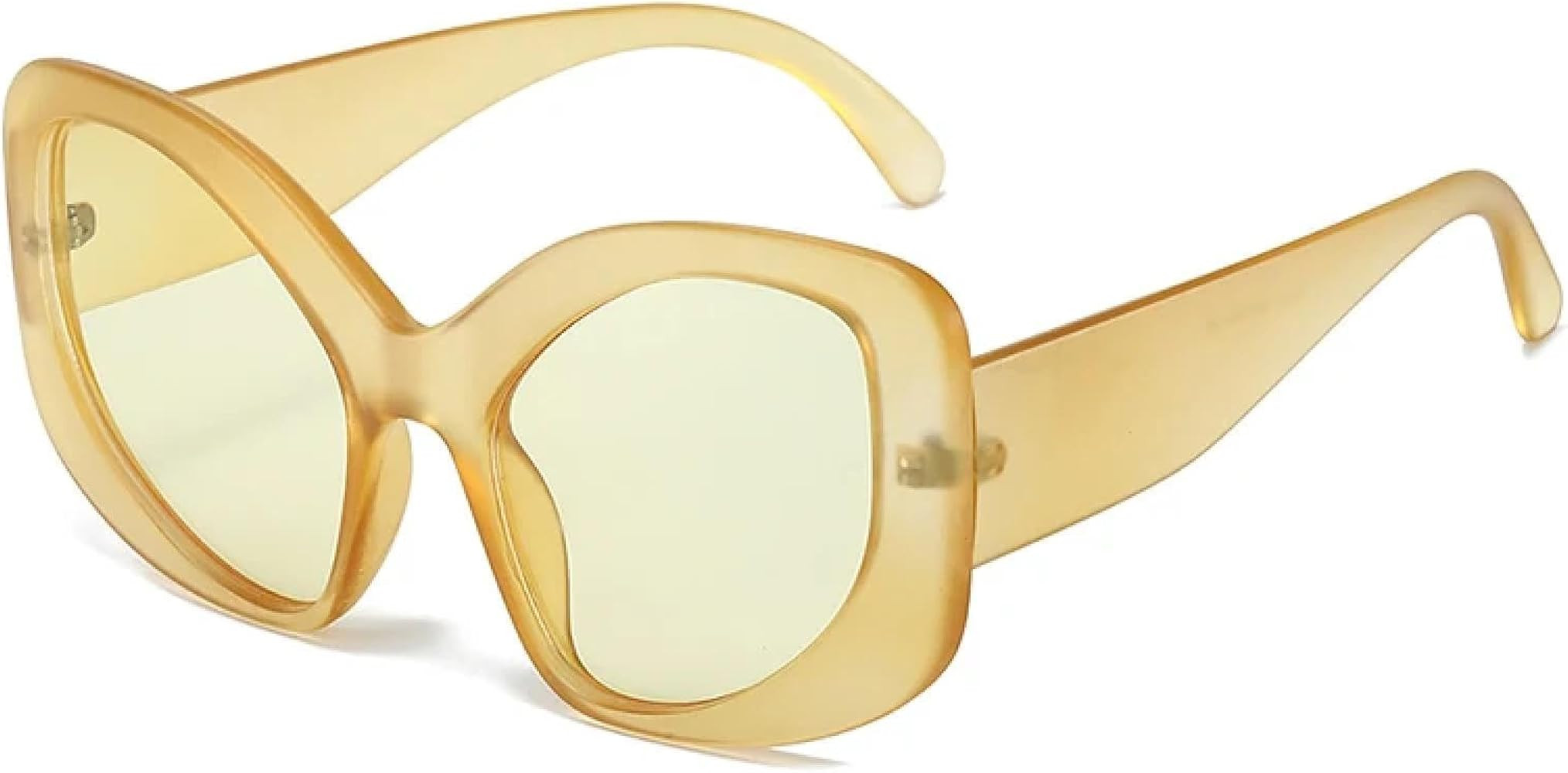 Fashion Oversized Cat Eye Women Sunglasses Uv400 Retro Men Matte Candy Color | Amazon (US)