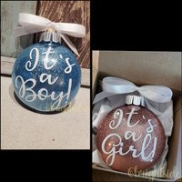 Gender Reveal Ornament - Pregnant/New Baby Its A Boy Girl Bumps 1st Christmas | Etsy (US)