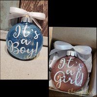 Gender Reveal Ornament - Pregnant/New Baby Its A Boy Girl Bumps 1st Christmas | Etsy (US)