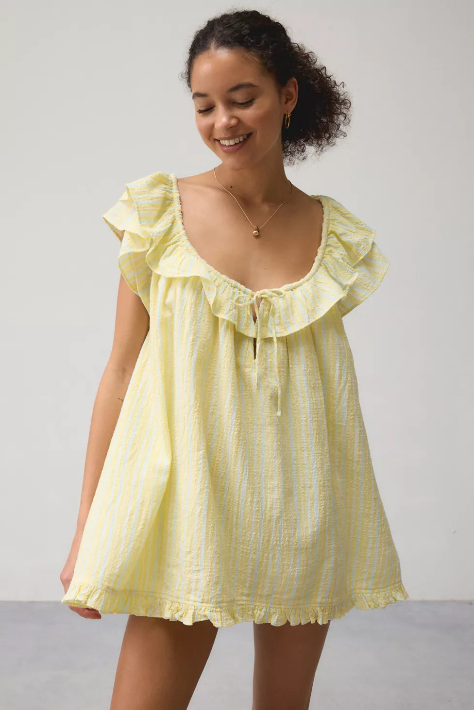 Out From Under Golden Hour Ruffle Swing Romper | Urban Outfitters (US and RoW)