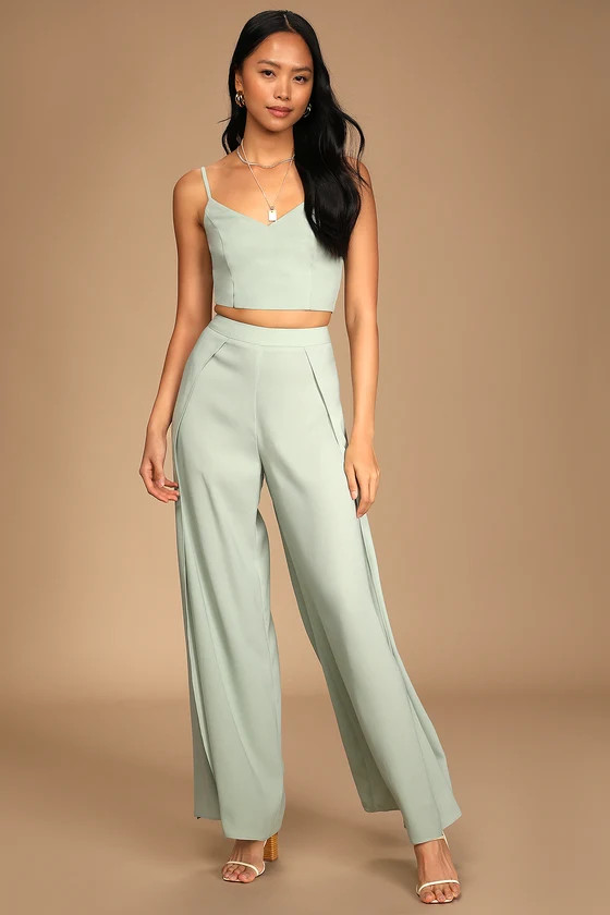 Out Tonight Sage Green Two-Piece Jumpsuit | Lulus