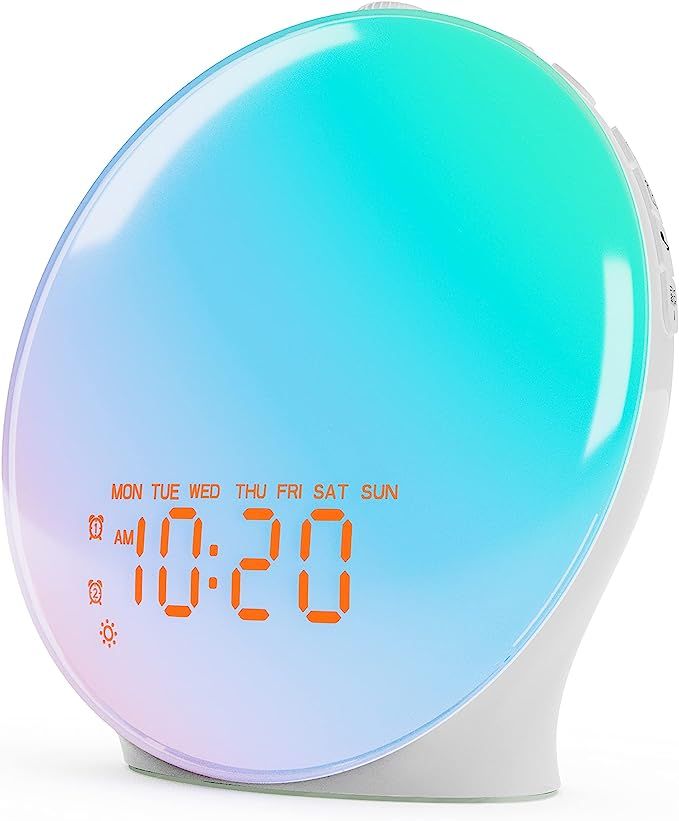 JALL Wake Up Light Sunrise Alarm Clock for Kids, Bedroom, Full Screen with Sunrise Simulation, Du... | Amazon (US)