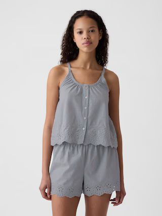 Eyelet Poplin PJ Tank Top | Gap (US)