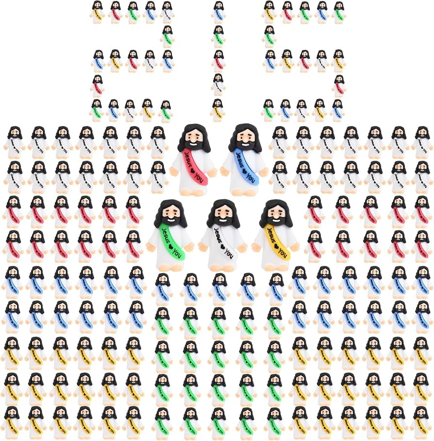 215 PCS Little Jesus Figures Small Jesus Figurines, Tiny Rubber Jesus Loves You for Figure for Ea... | Amazon (US)