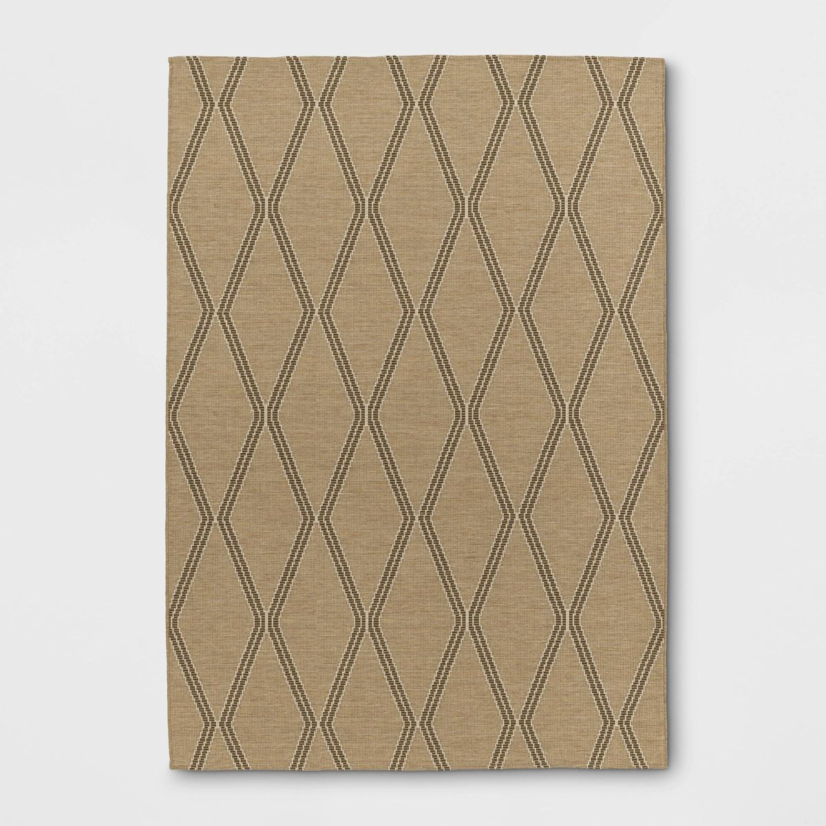 7'x10' Jute Diamond Tapestry Rectangular Woven Outdoor Area Rug Taupe - Threshold™ | Target