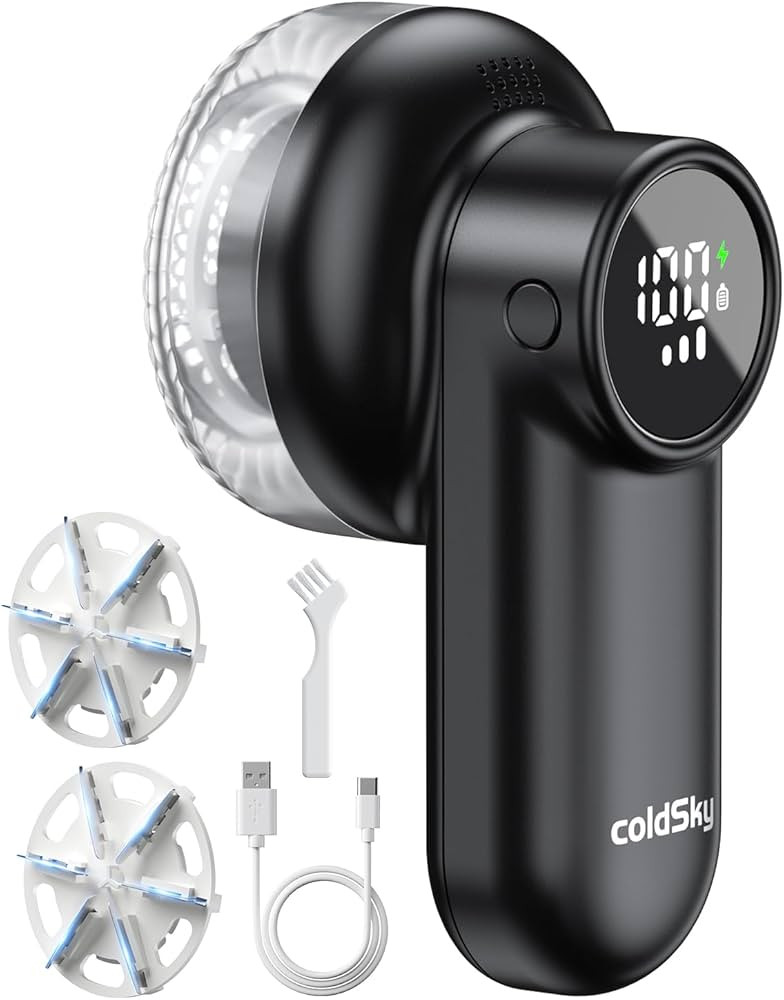 coldSky Rechargeable Fabric Shaver, Lint Shaver with Digital Display, Sweater Shaver with 6-Leaf ... | Amazon (US)