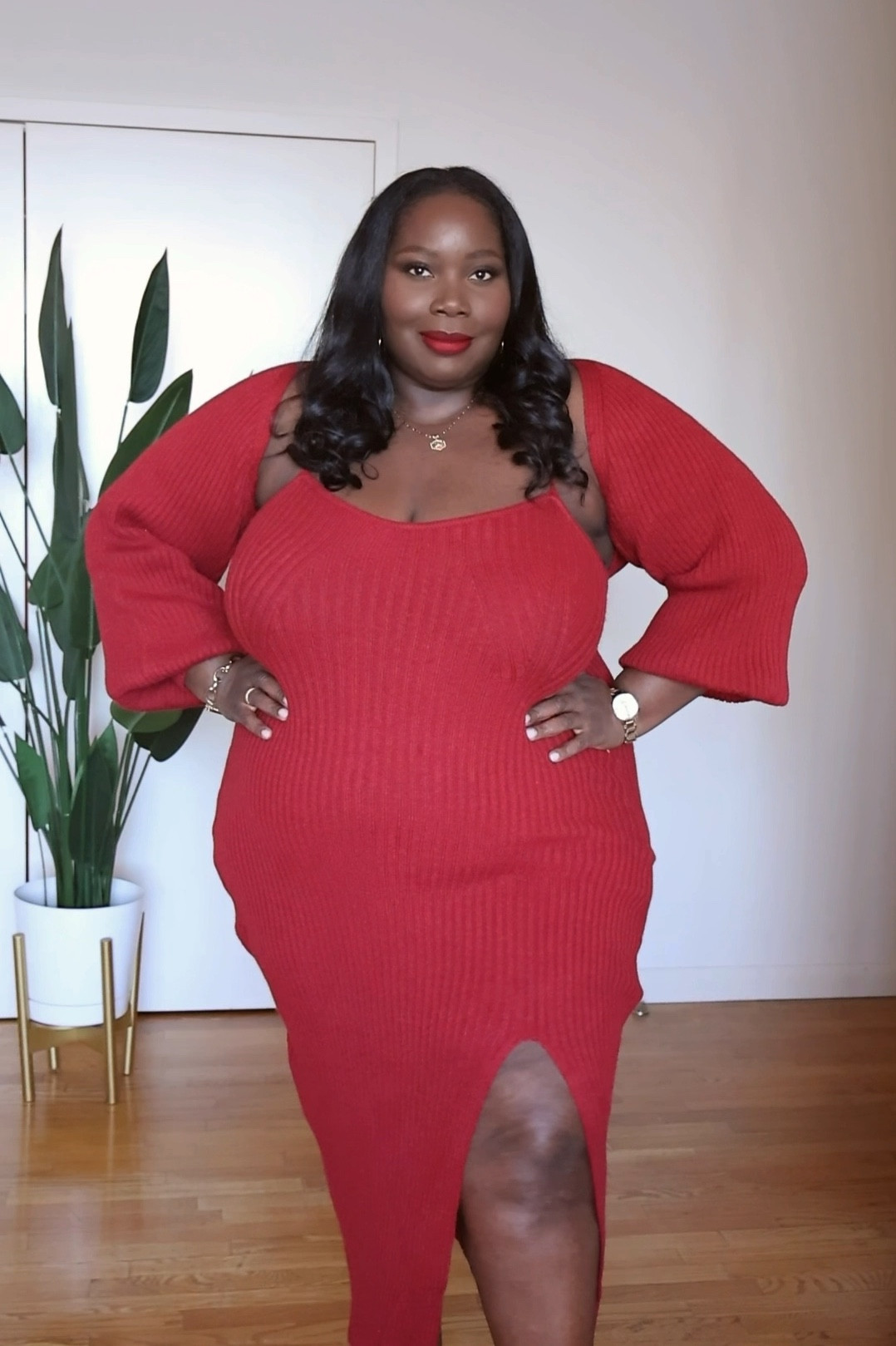 I found this sweater dress in burgundy and thought it would make for a cute fall outfit. It comes with a bolero and thigh high split.

#LTKPlusSize #LTKOver40 #LTKMidsize