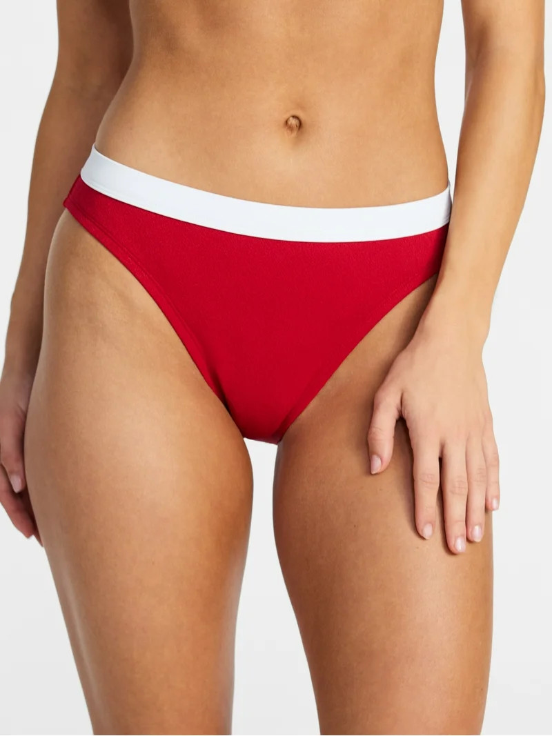 Time and Tru Women's and Women's Plus Size Contrast Banded Bikini Bottoms, Sizes XS-3X | Walmart (US)