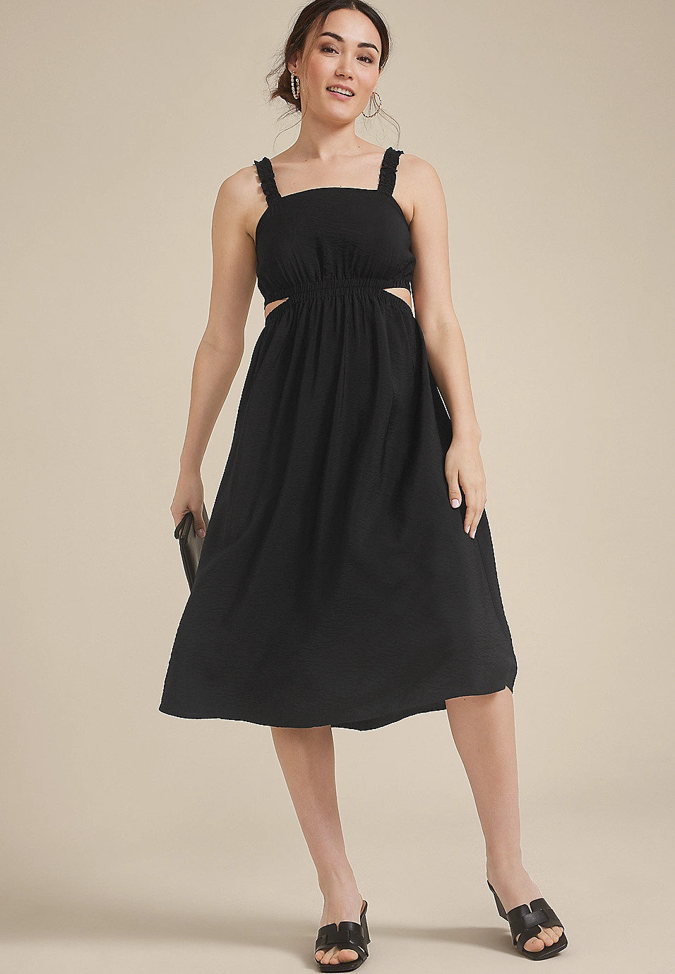 Bare Side Cut Out Midi Dress | Maurices