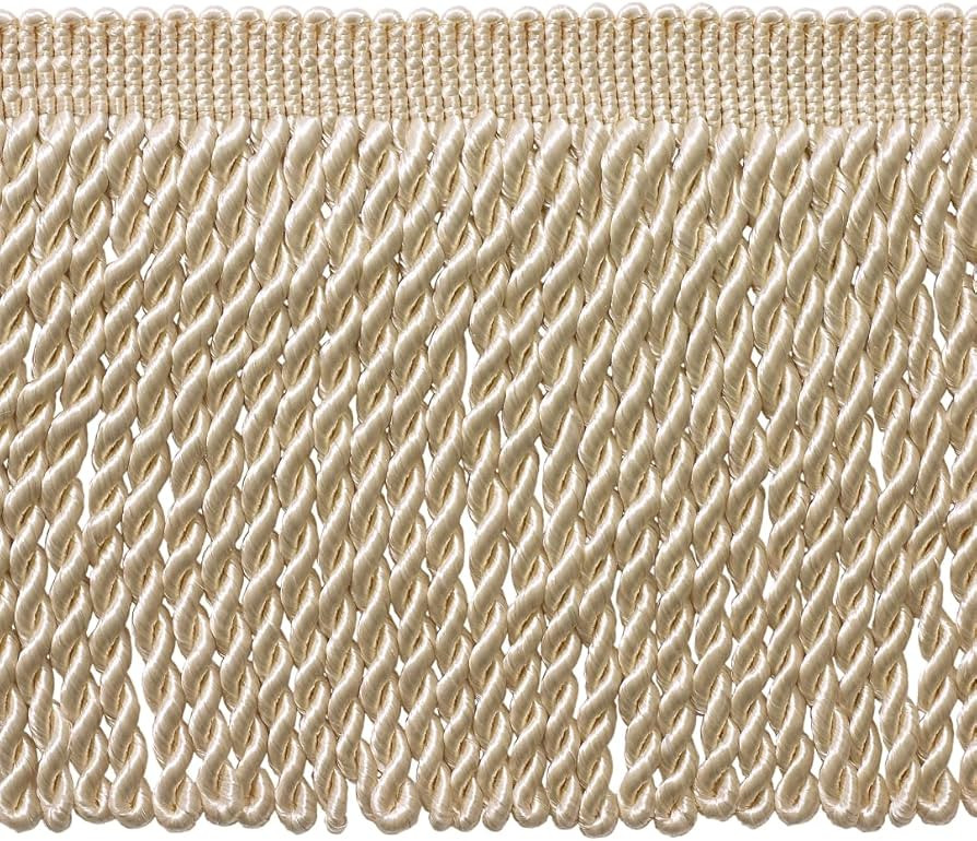 6" (15cm) Basic Solid Collection Traditional Satiny Bullion Fringe Trim (Style# BFS6) Cream Ivory... | Amazon (US)