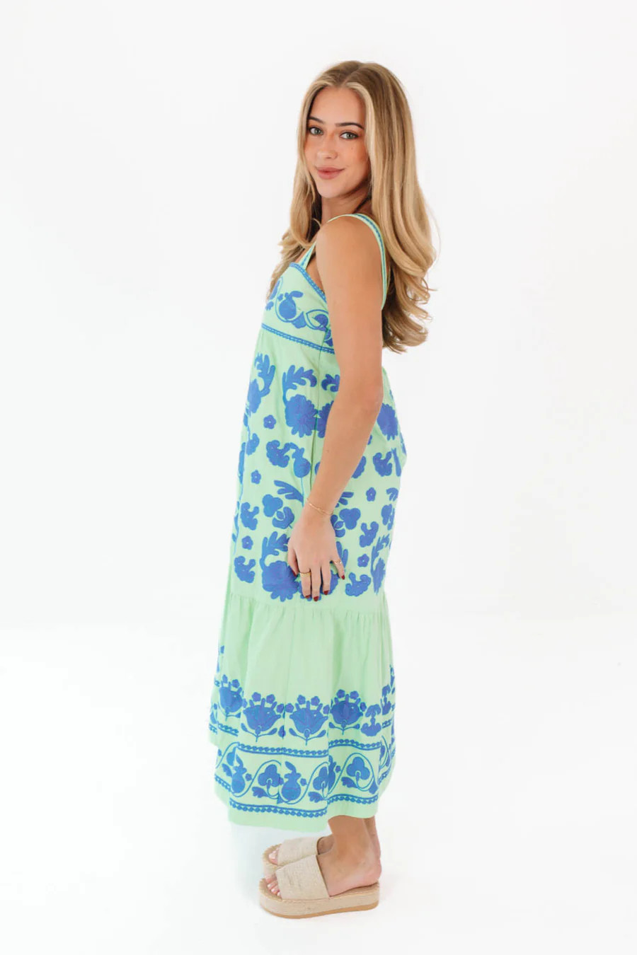 The Landon Midi Dress - Green | J.Marie
