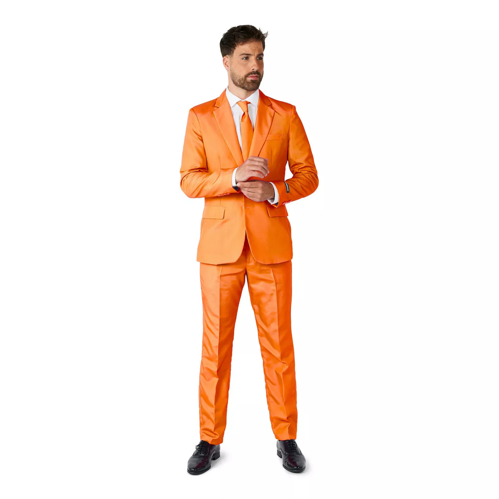 Men's Suitmeister Slim-Fit Solid Suit & Tie Set, Size: Medium, Orange | Kohl's