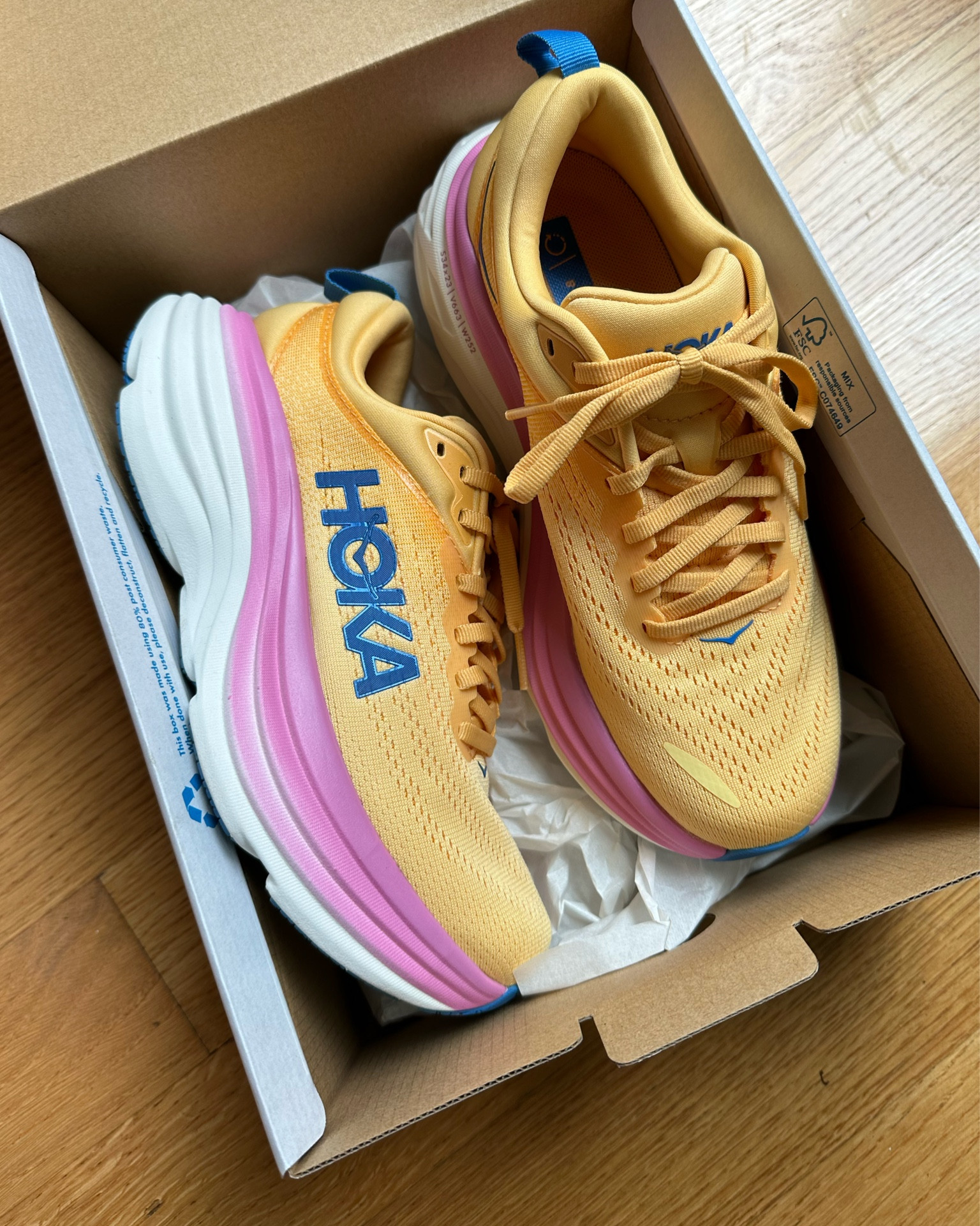 Welcome home! These sherbet 🍧 👟 are super cushioned and feature about an inch platform. Love that for me 🥰! This is my first pair of Hokas and I sized down. I  usually wear a 6.5 in shoes or a 7 in sneakers, but I went with the 6.5 in these and they fit great! Available in a 🌈 assortment of great colors  #Petitefashion #colorfulfashion #latinastyle 

#LTKstyletip #LTKfitness