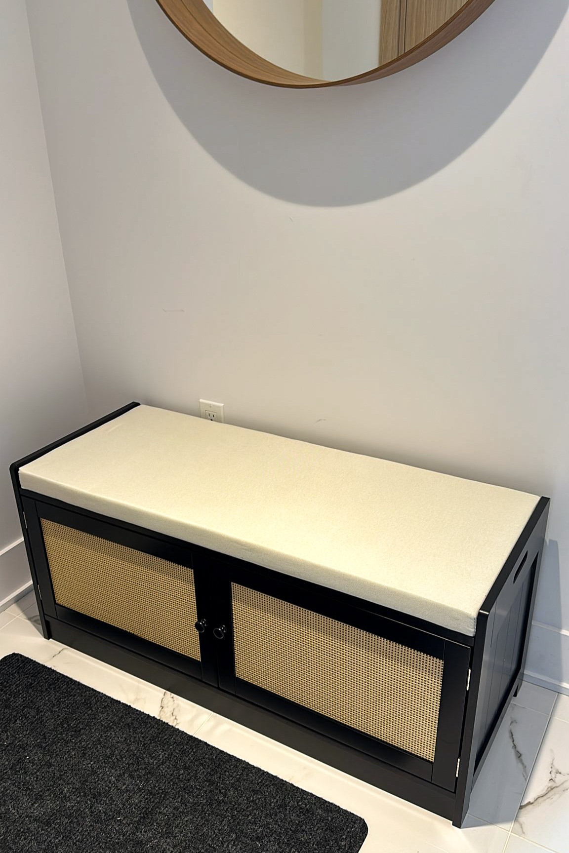 Shoe storage bench entryway🫶🏼