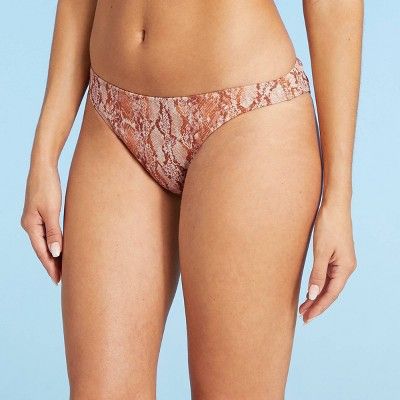 Women's High Leg Extra Cheeky Bikini Bottom - Shade & Shore™ Lurex Snake Print | Target