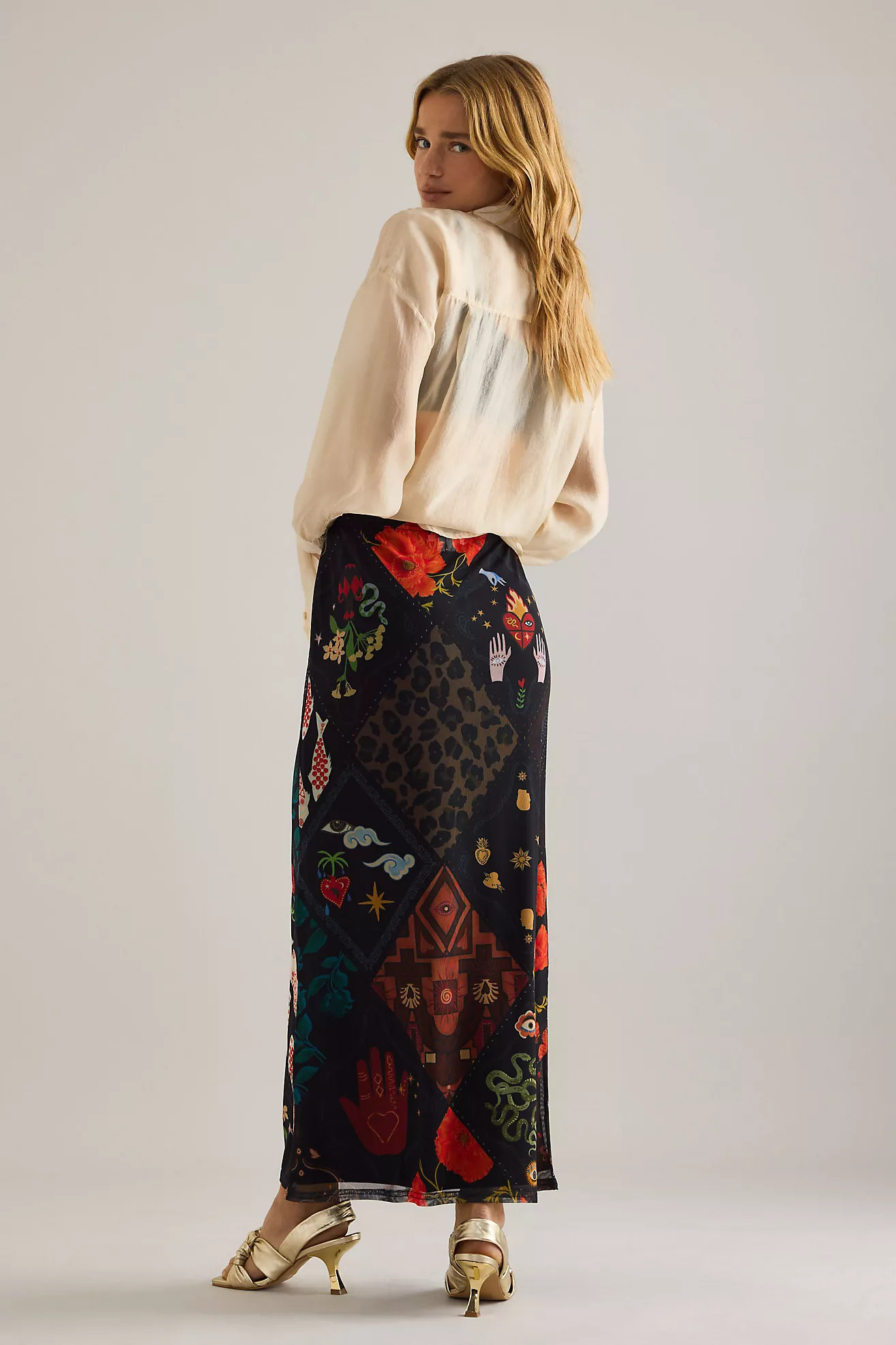 Never Fully Dressed Night Garden Mesh Dorris Maxi Skirt | Anthropologie (UK)