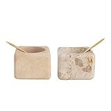 Creative Co-Op Marble/Sandstone Brass Spoon, Set of 2, 2 Colors Pinch Pot Set, 3" L x 3" W x 2" H... | Amazon (US)