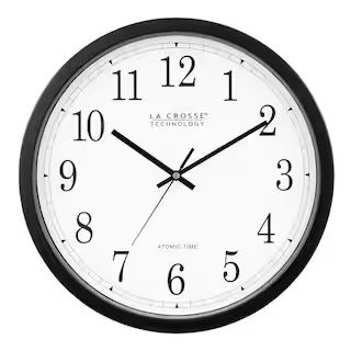 14 in. Atomic Round Analog Black Wall Clock | The Home Depot
