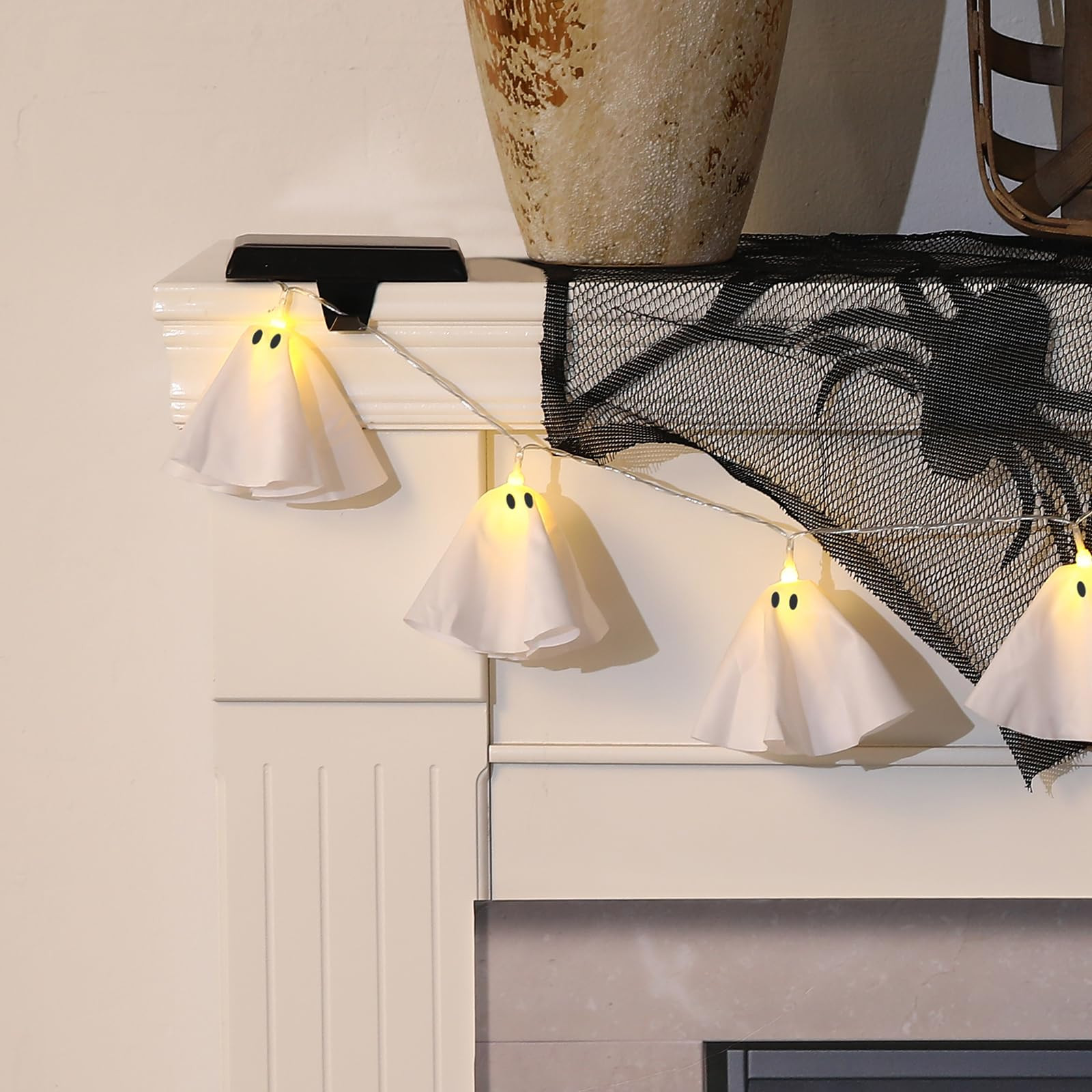 Halloween Decoration-Light Up Ghost Garland-Handmade LED Ghost String Lights Banner for Home Part... | Amazon (US)